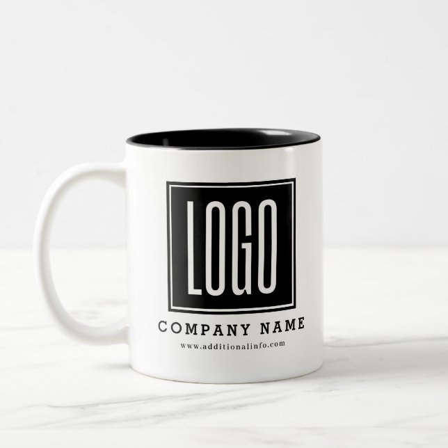 Custom Business Promotional Logo Two-Tone Coffee Mug (Left)