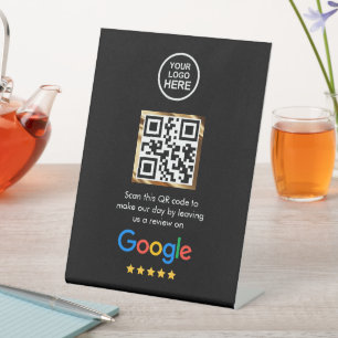 Custom Business QR Code Google Review  Pedestal Si Pedestal Sign