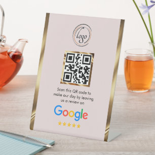 Custom Business QR Code Google Review Pedestal Sign