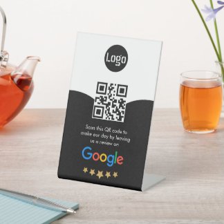 Custom Business QR Code Google Review  Pedestal Sign