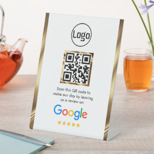 Custom Business QR Code Google Review  Pedestal Sign