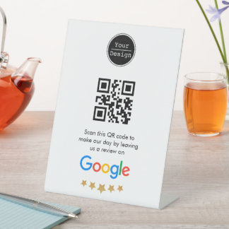 Custom Business QR Code Google Review  Pedestal Sign