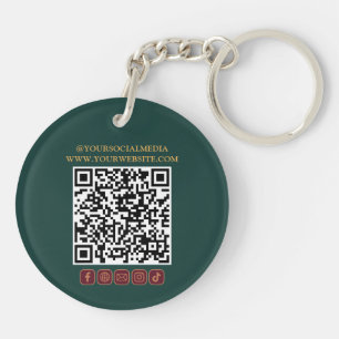 Custom Business QR Code logo Branding Key Ring