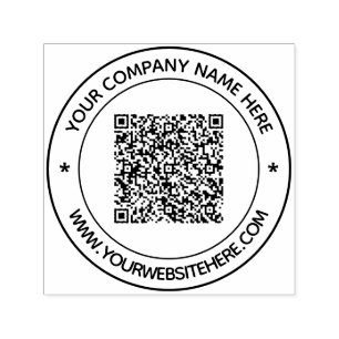 Custom Business QR Code Round Stamp Example