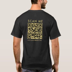 Custom Business QR Code Scan Me Mens Back Print T-Shirt