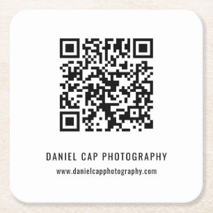 Custom Business QR Code Square Paper Coaster