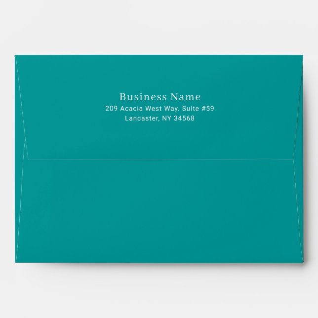 Custom Business Return Address Clean Modern Envelope (Back (Top Flap))