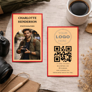 Custom Business Review QR Code Logo Card