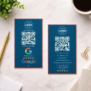 Custom Business Review QR Code Logo Card