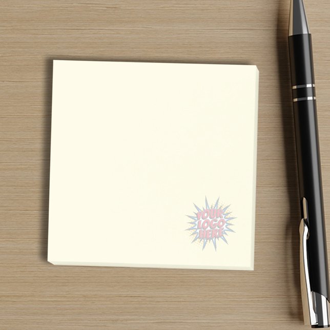 Custom Business Stationery Background Logo Yellow Post-it Notes (Creator Uploaded)