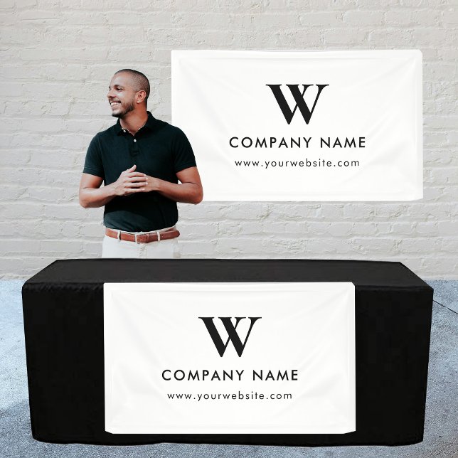 Custom Business Table Hanging Banner Modern White (Custom Business Table Hanging Banner Modern White)