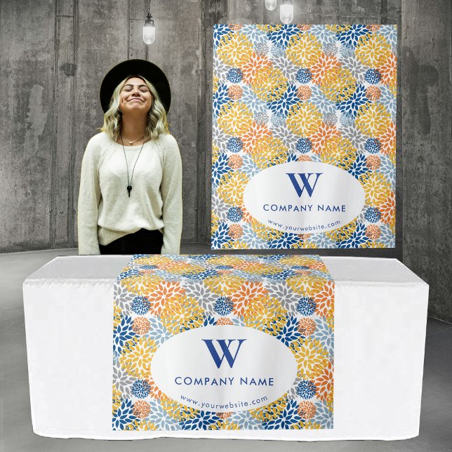 Custom Business Table Runner Banner Floral Tapestry (Custom Business Table Runner Banner Floral Tapestry)