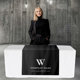 Custom Business Table Runner Banner Modern Black Tapestry