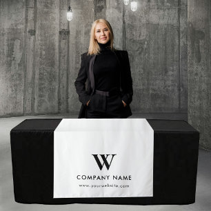 Custom Business Table Runner Banner Modern White Tapestry