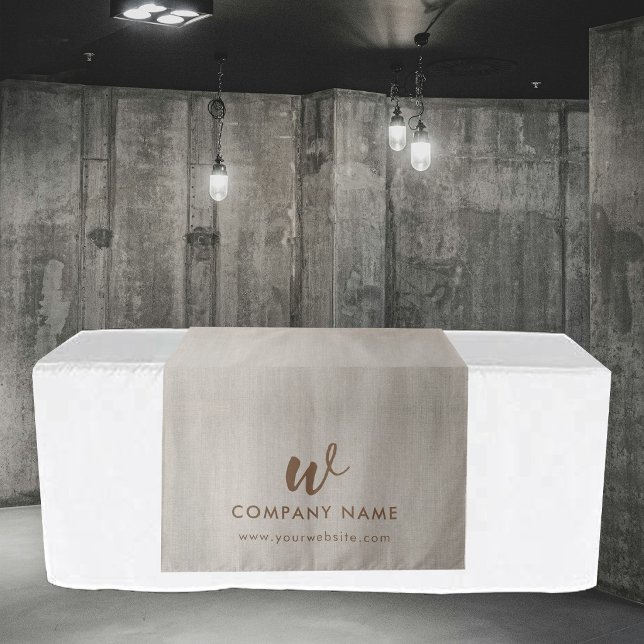 Custom Business Table Runner Banner Script Brown Tapestry (Custom Business Table Runner Banner Script Brown Tapestry)