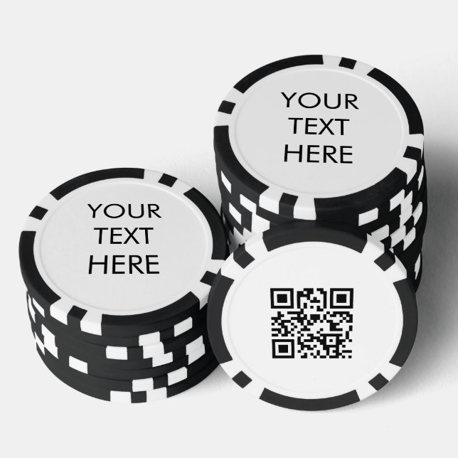 Custom Business Text Promotional QR Code Poker Chips (Stack)