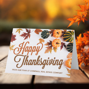 Custom Business Thanksgiving Beautiful Holiday Card