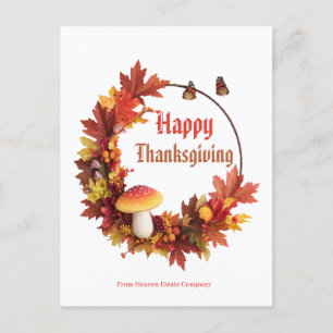 Custom Business Thanksgiving Leave Border Postcard