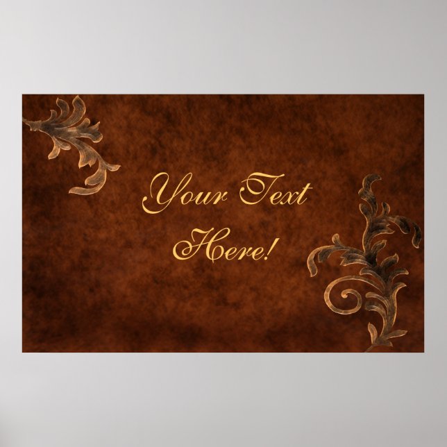 Custom Business Title Bronze Scroll Leaf Print (Front)