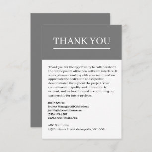 Custom Business To Business  Thank You Card