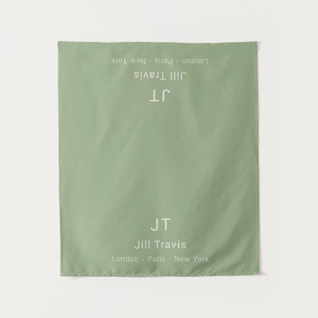 Custom Business Vendor Sage Table Runner Display  Tapestry (Front)