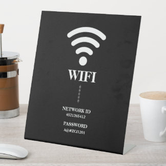 Custom Business WiFi Password & Network Pedestal Sign