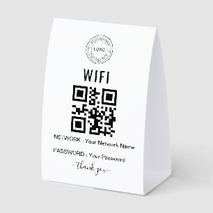 Custom Business WiFi Sign with Logo & QR Code