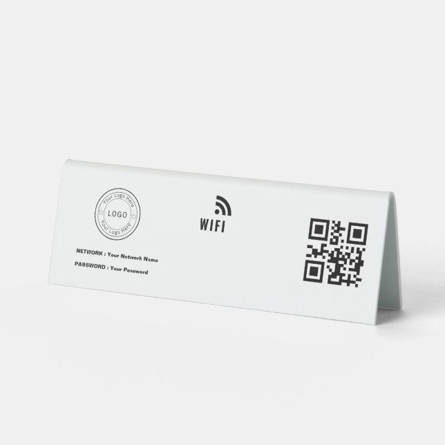 Custom Business WiFi Sign with Logo & QR Code (Front)
