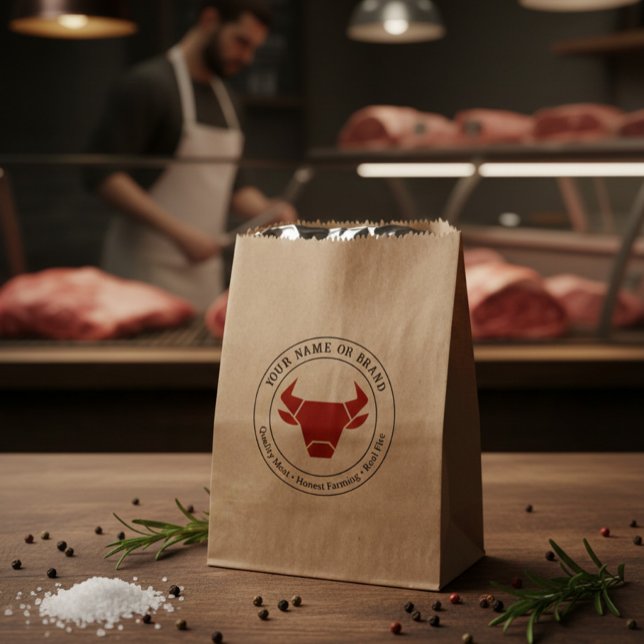 Custom Butcher Shop or BBQ Business Logo Favour Bag (Creator Uploaded)