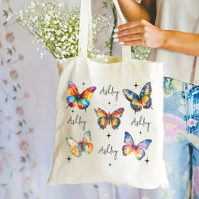 Custom Butterfly Bag for Bridesmaid, Mum & Friends (teacher gift bag, bridesmaid tote, bachelorette party bag, bridesmaid proposal gift, college student)