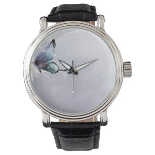 Custom butterfly blue watch