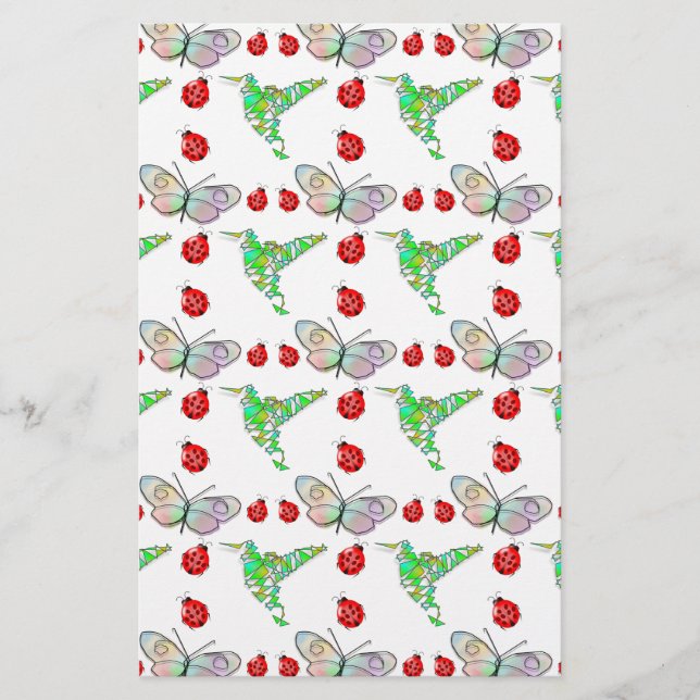 Custom Butterfly, Hummingbird and Ladybug Pattern (Front)