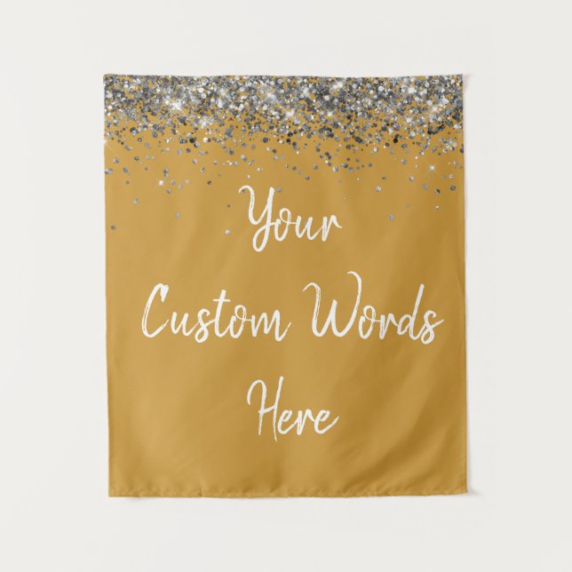 Custom Butterscotch Silver Personalised Photobooth Tapestry (Front)