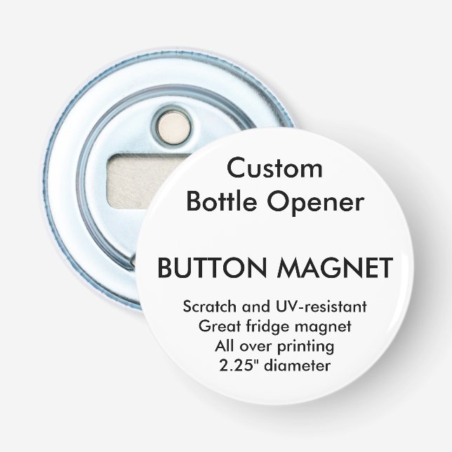 Custom Button Magnet Bottle Opener (Front)