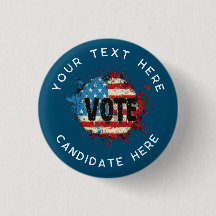 Custom Button : Retro design Vote Campaign Button