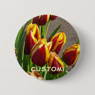 Custom Buttons! Tulip Flowers Spring Garden 6 Cm Round Badge