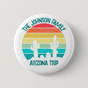 Custom Cactus Sunset Arizona Desert Trip 6 Cm Round Badge