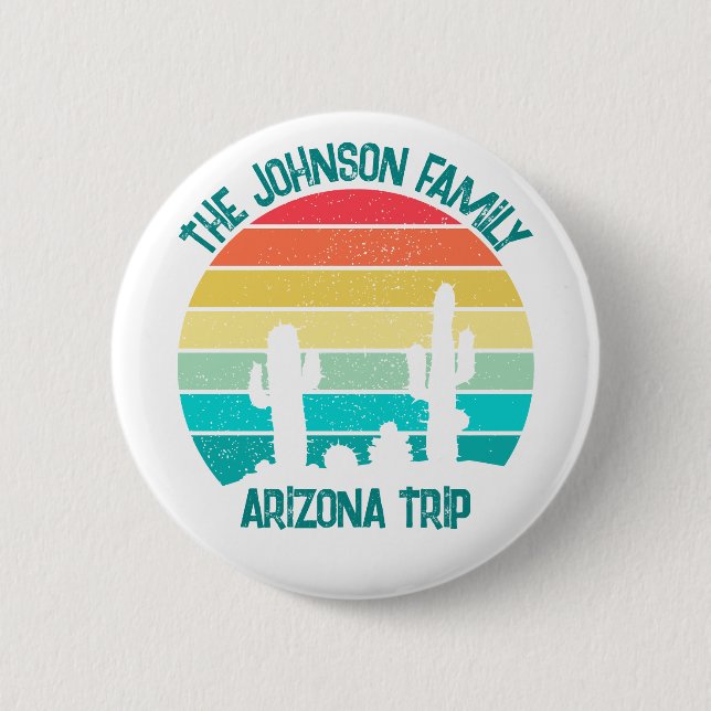 Custom Cactus Sunset Arizona Desert Trip 6 Cm Round Badge (Front)
