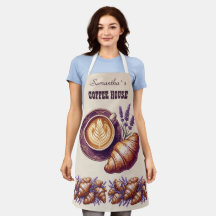 Custom Cafe Merch Vintage Croissant With Lavend