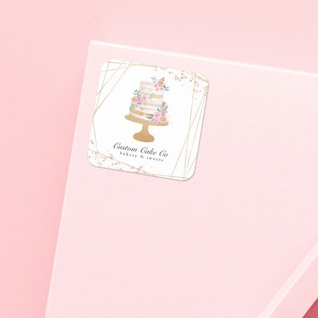 Custom Cake Co Bakery Business Sticker (Creator Uploaded)