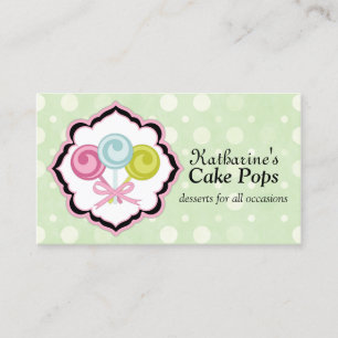 Custom Cake Pops Bakery Business Card