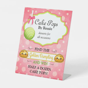 Custom Cake Pops Bakery V2 Pedestal Sign