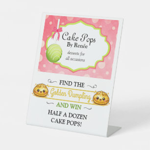 Custom Cake Pops Bakery V3 Pedestal Sign
