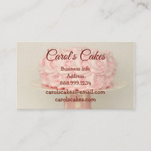 Custom Cake & Wedding Cake Design Bakers Business  Card