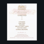 Custom Cakes Baker Event Patisserie Flyer Girly<br><div class="desc">Custom Cakes Baker Event Patisserie Flyer Girly</div>