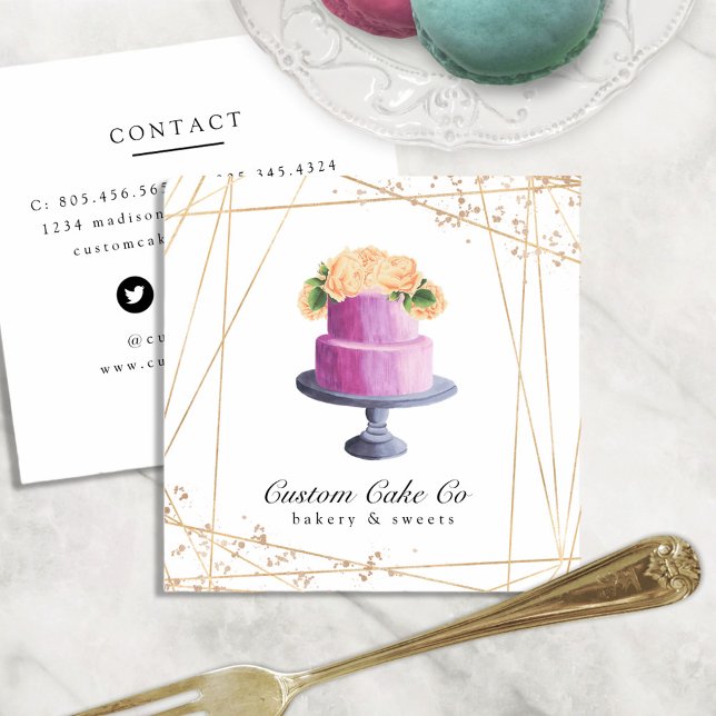 Custom Cakes Bakery Business Card (Creator Uploaded)