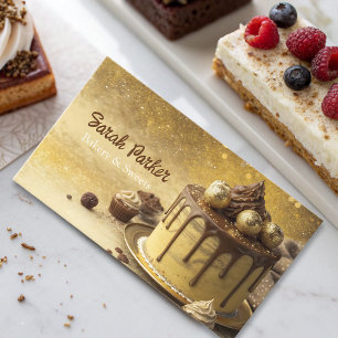 Custom Cakes Bakery pastry watercolor  Business Ca Card