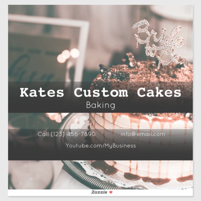 Custom Cakes Business Vehicle Advertising Sticker (Sheet)