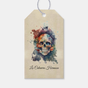Custom Calavera Hermosa Day of the Dead Skull Gift Tags