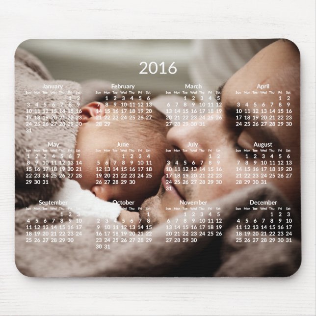 Custom Calendar 2016 Mousepads Add Photo (Front)